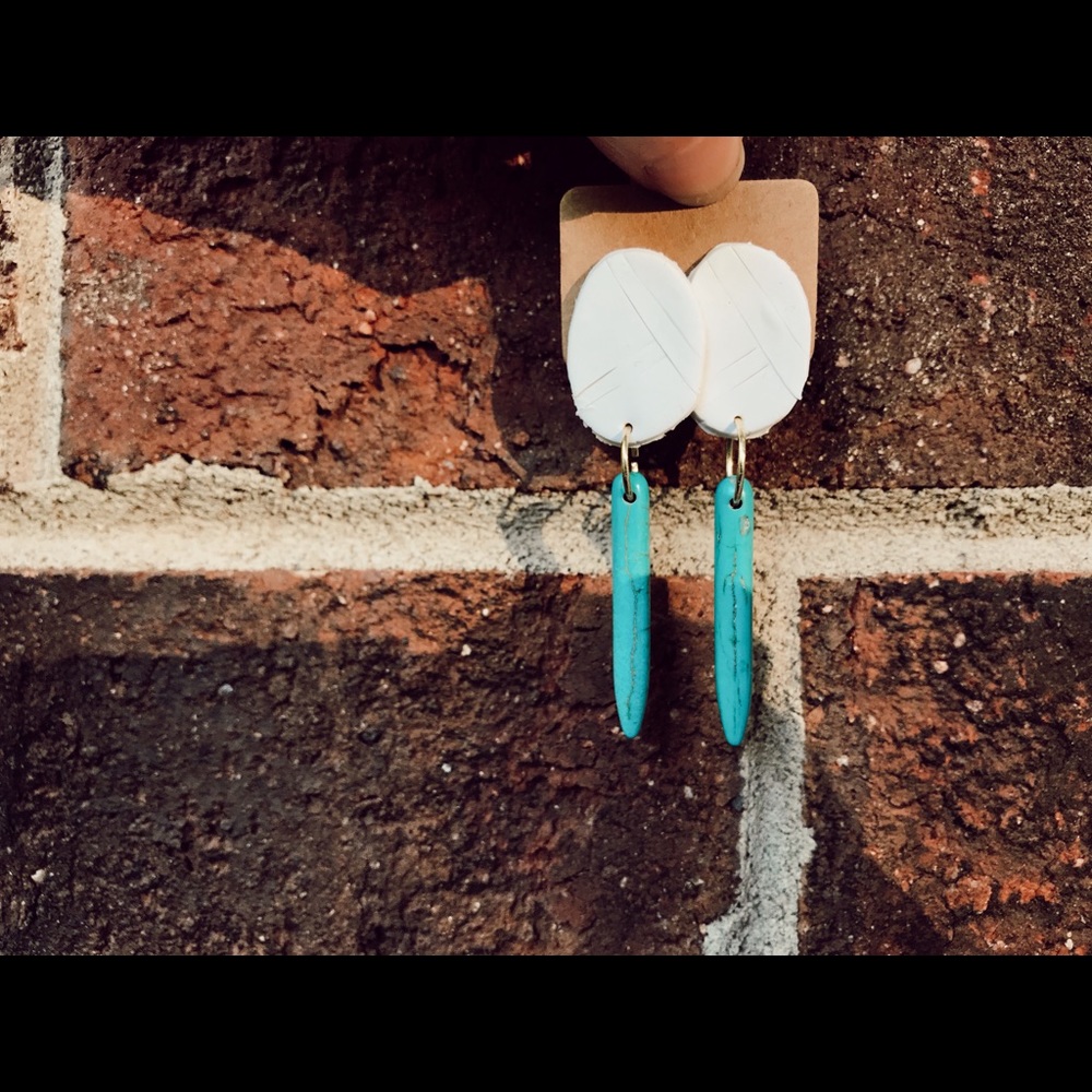 Handmade clay earrings//SOLD
